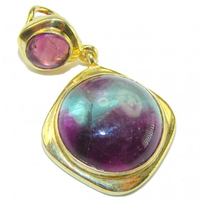 Secret Beauty Fluorite 18k Gold over .925 Sterling Silver Pendant