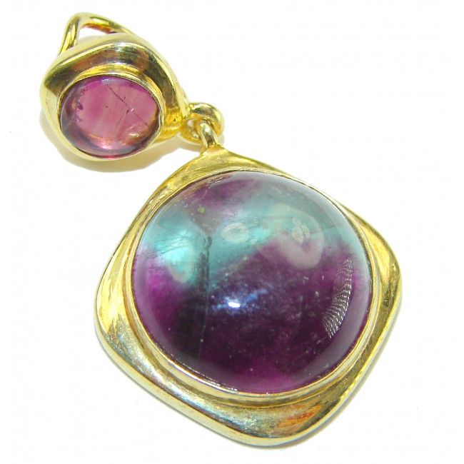 Secret Beauty Fluorite 18k Gold over .925 Sterling Silver Pendant