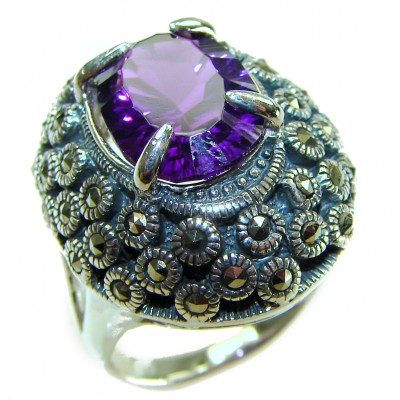 Purple vOdyssey 20.5 carat Purple Amethyst .925 Sterling Silver Handcrafted Ring size 7
