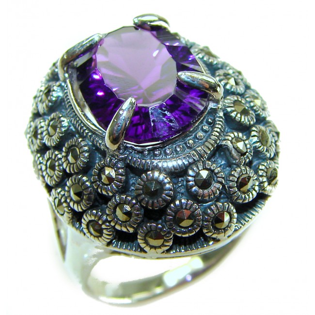 Purple vOdyssey 20.5 carat Purple Amethyst .925 Sterling Silver Handcrafted Ring size 7