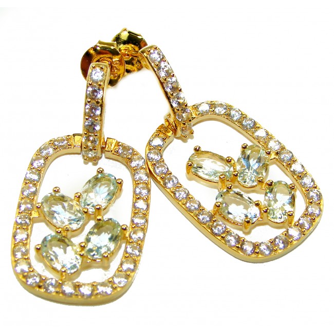 Splendid 10.5 carat Whuet Topaz .925 Sterling Silver dipped in real 18K Gold Handcrafted Earrings