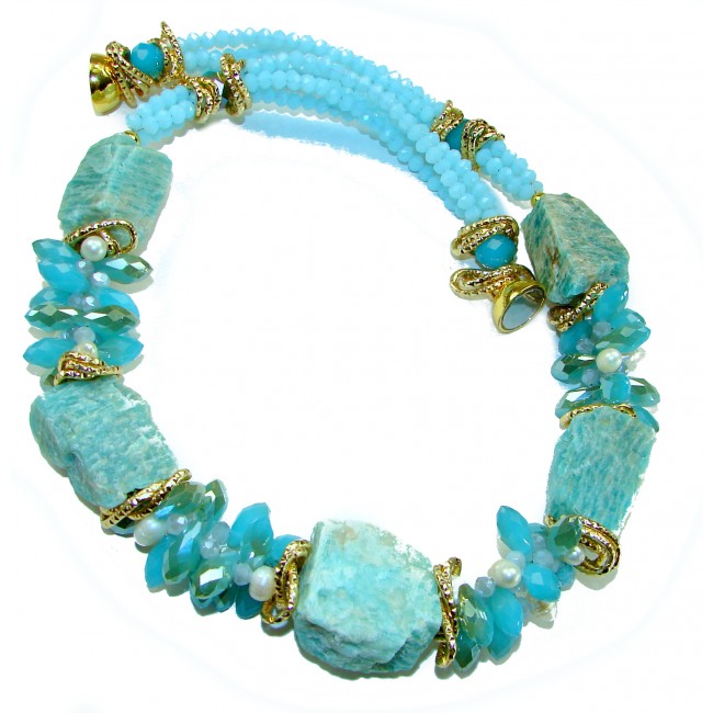 Authentic rough Aquamarine .925 Sterling Silver 114.2 grams handmade Bohemian Style necklace