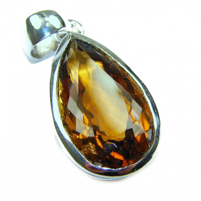 Penelope - 21.5 carat Smoky Topaz .925 Sterling Silver handmade Pendant