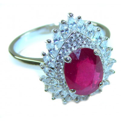 Real Beauty Natural 8.9 carat Ruby .925 Sterling Silver handmade Statement Ring size 8 1/4