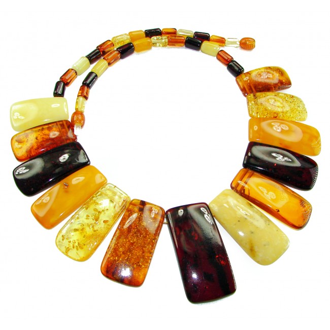 Dazzling - Rare!- vintage Style- natural Baltic Amber .925 Sterling Silver handcrafted necklace