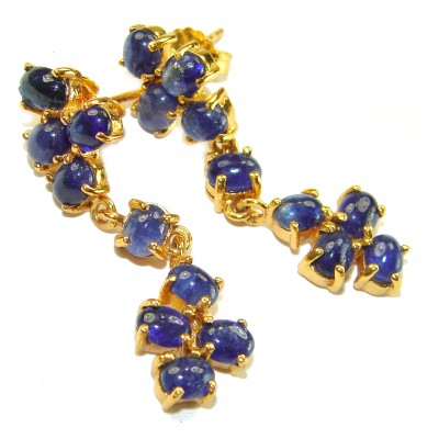 Giovanna - Authentic 11.9 carat Sapphire 18K Gold over .925 Sterling Silver handcrafted earrings
