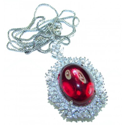 Red Cascade 37.2 carat Star Ruby .925 Sterling Silver .925 Sterling Silver Statement Necklace