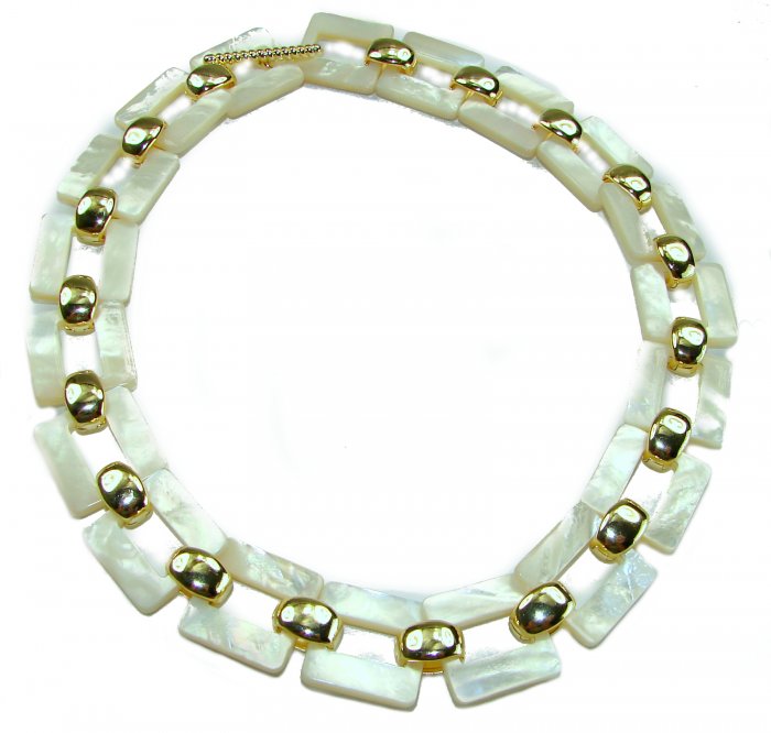 Rainbow Cascade Precious natural Blister Pearl 18K Gold over .925 Sterling Silver Necklace; 82.5 grams - video