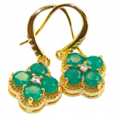 Giovanna - Authentic 8.9 carat Emerlad .925 Sterling Silver dipped in 18K Gold handcrafted earrings