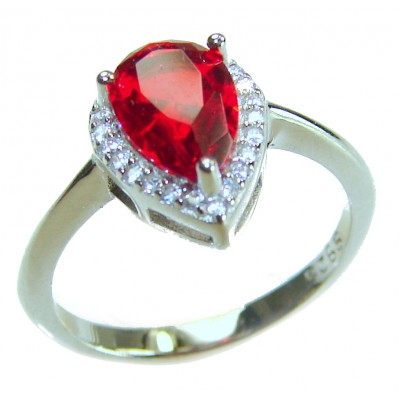 Real Beauty Natural 4.1 carat Ruby .925 Sterling Silver handmade Statement Ring size 6