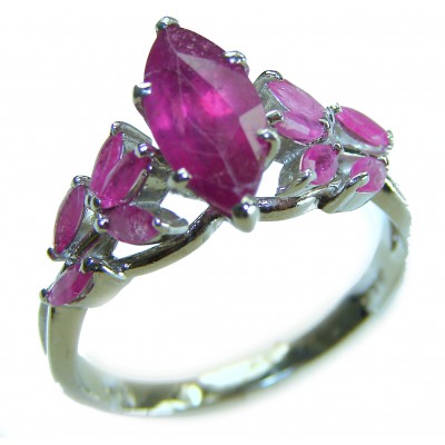 Real Beauty Natural 8.9 carat Ruby .925 Sterling Silver handmade Statement Ring size 9