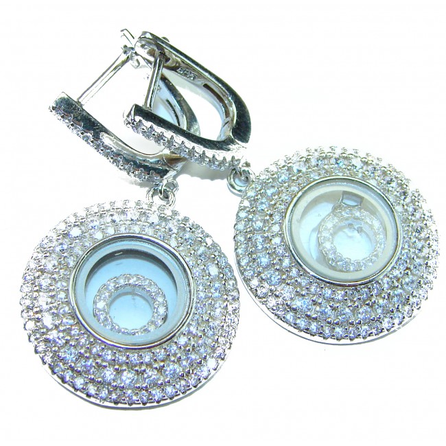 Floating Memories 11.5 carat White Topaz .925 Sterling Silver Handcrafted Statement earrings