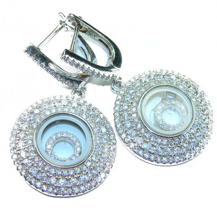 Floating Memories 11.5 carat White Topaz .925 Sterling Silver Handcrafted Statement earrings