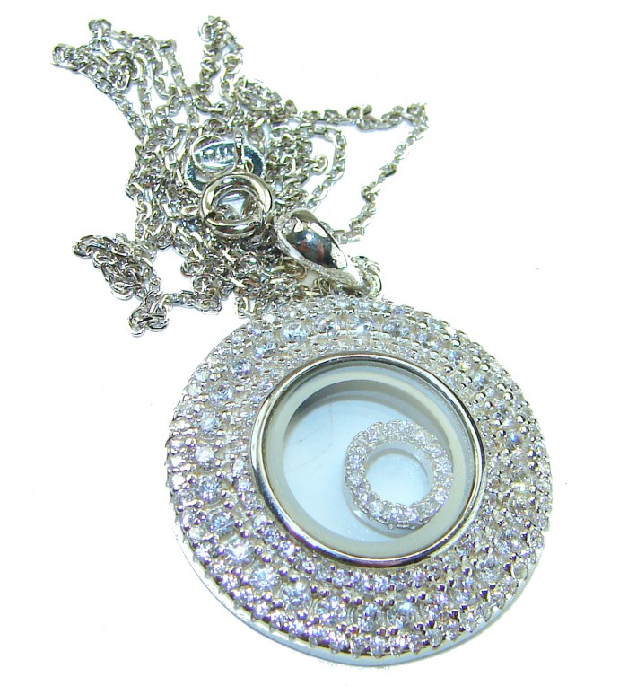 Floating Memories 12.5 carat White Sapphire .925 Sterling Silver Handcrafted Necklace