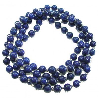 Boho Style 105.2 grams Lapis Lazuli .925 Sterling Silver handmade necklace