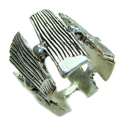 Mantra Large and Solid Bali made .925 Sterling Silver ring size 6 1/2