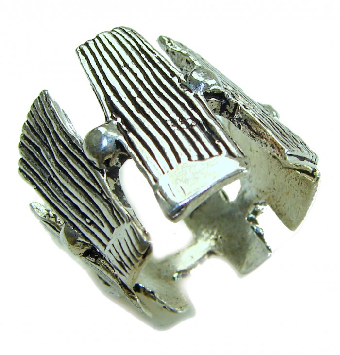 Mantra Large and Solid Bali made .925 Sterling Silver ring size 6 1/2
