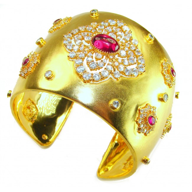 Byzantine design Authentic 10.2 carat 18K Gold over .925 Sterling Silver handcrafted Bracelet / Cuff