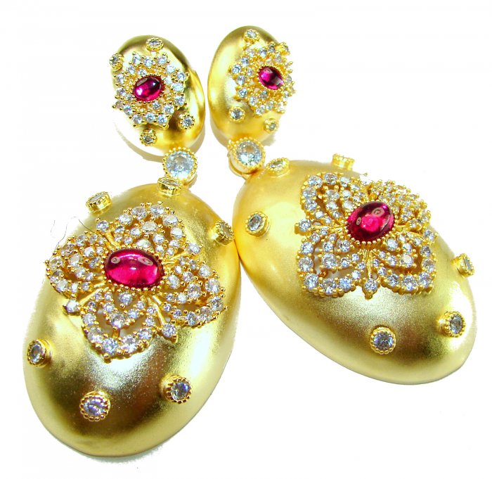 Byzantine design Authentic 8.2 carat 18K Gold over .925 Sterling Silver handcrafted earrings - video