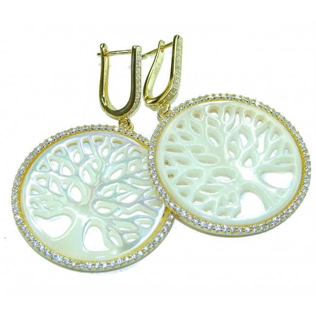 Large - Sublime Blister Pearl 18K Gold over .925 Sterling Silver handcrafted Earrings