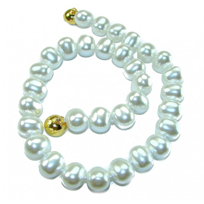 Baroque style 16 inches long Freshwater Pearl 10K Gold over .925 Sterling Silver handmade Necklace