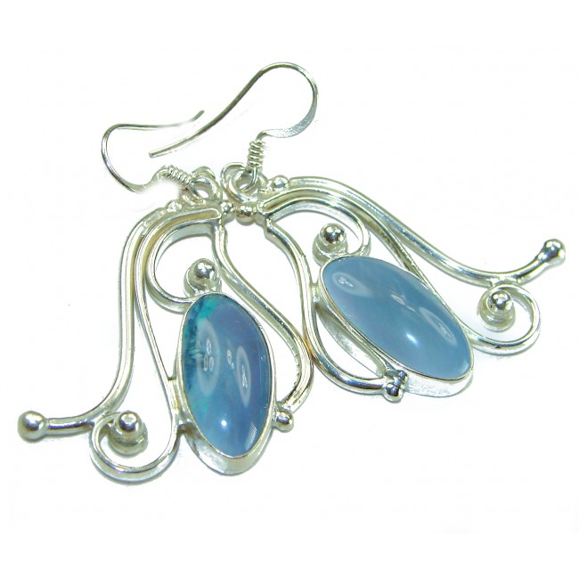 25.8 carat Australian Doublet Opal .925 Sterling Silver handcrafted earrings