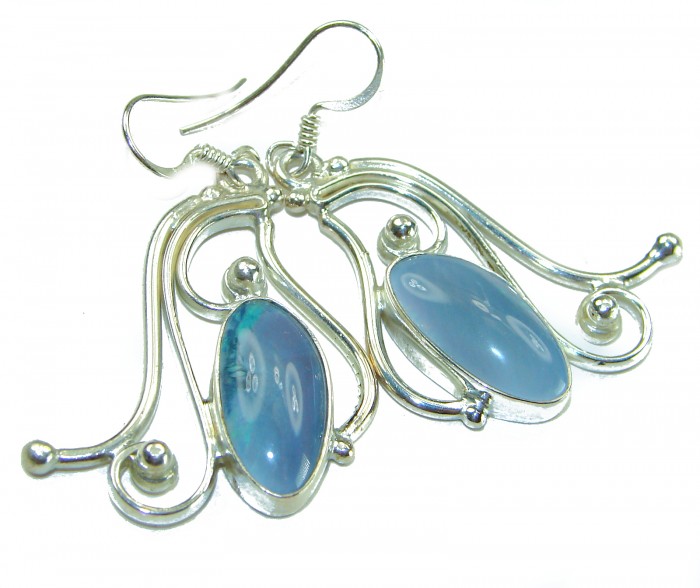 25.8 carat Australian Doublet Opal .925 Sterling Silver handcrafted earrings