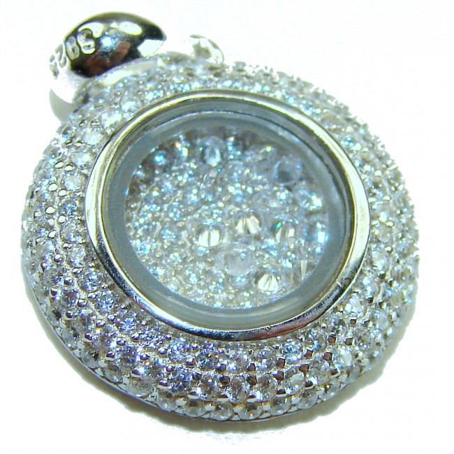 Floating Memories 10.5 carat White Topaz .925 Sterling Silver Handcrafted Statement pendant