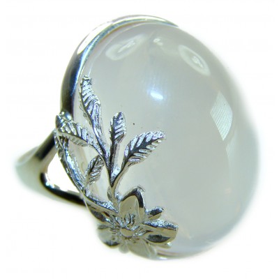 Vintage Design - Brazilian Rose Quartz 28.5 carat 18K Gold over .925 Sterling Silver handcrafted Ring size 8