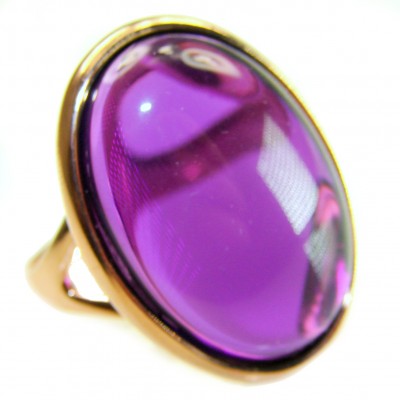 Top quality 25.2 carat Amethyst .925 Sterling Silver Handcrafted Large Ring size 8 1/4