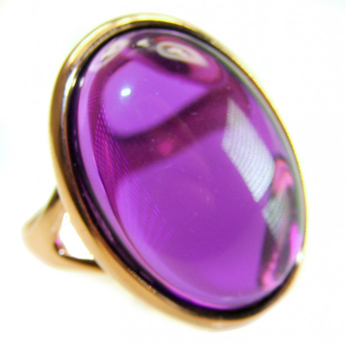 Top quality 25.2 carat Amethyst .925 Sterling Silver Handcrafted Large Ring size 8 1/4