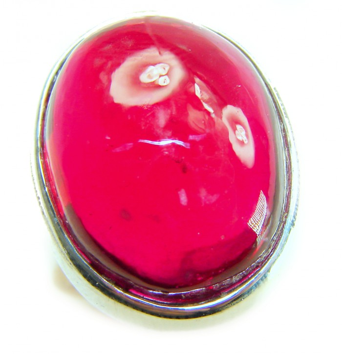 Bella Rossa Genuine 36.5 CARAT Star Ruby .925 Sterling Silver Large Statement Ring size 7