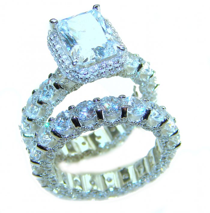 Aphrodite - 12.6 carat White Topaz .925 Sterling Silver handcrafted stack up ring size 5 1/2 - video