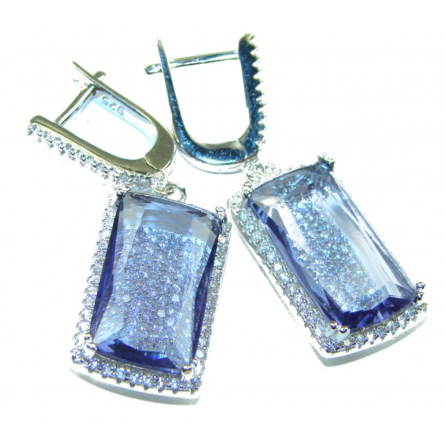 Splendid 12.5 carat Tanzanite .925 Sterling Silver Handcrafted Earrings