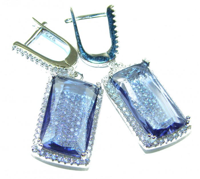 Splendid 12.5 carat Tanzanite .925 Sterling Silver Handcrafted Earrings