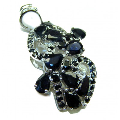 Heirloom Genuine 14.5 carat Sapphire .925 Sterling Silver handmade Pendant