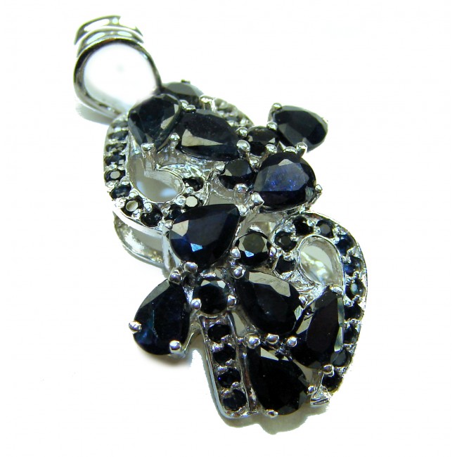 Heirloom Genuine 14.5 carat Sapphire .925 Sterling Silver handmade Pendant