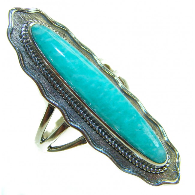 Rare authentic Turquoise .925 Sterling Silver handcrafted Large ring; s. 9