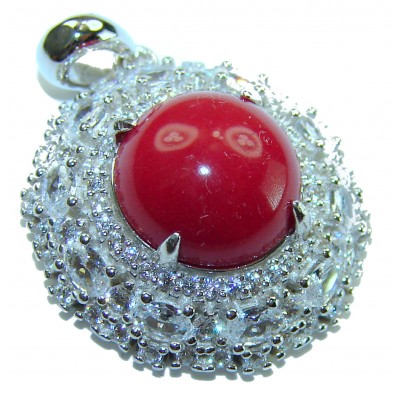 Elizabeth Natural Fossilized Coral .925 Sterling Silver handmade pendant