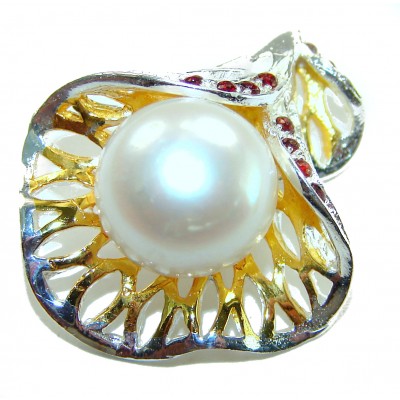 Genuine Pearl 14K Gold .925 Sterling Silver handmade Pendant