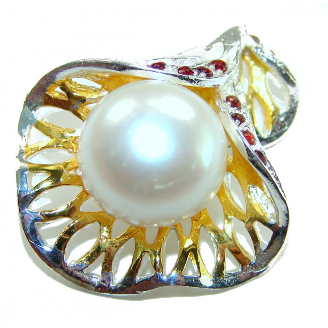 Genuine Pearl 14K Gold .925 Sterling Silver handmade Pendant