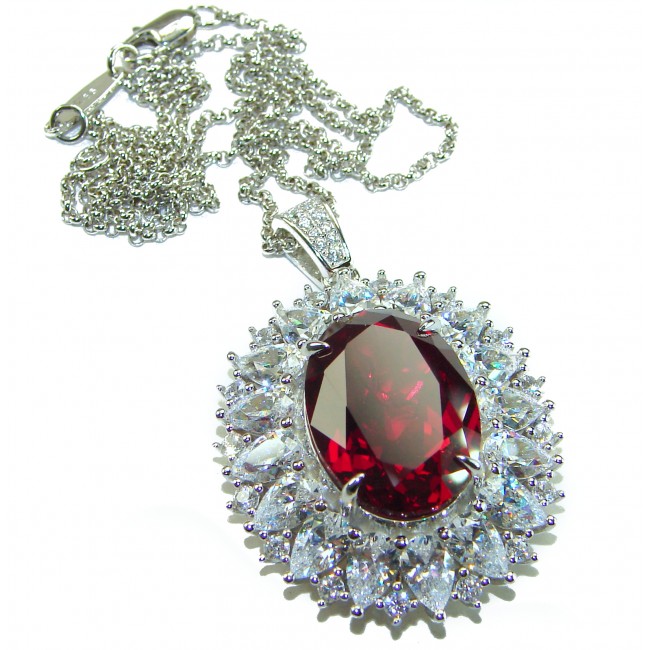 Magic 15.2 carat Ruby White Topaz .925 Sterling Silver .925 Sterling Silver Statement Necklace