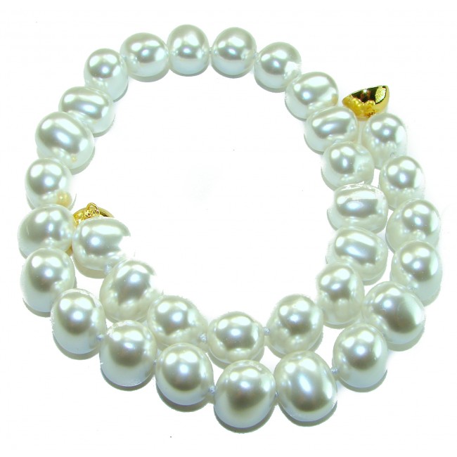 Baroque style 16 inches long Freshwater Pearl 10K Gold over .925 Sterling Silver handmade Necklace