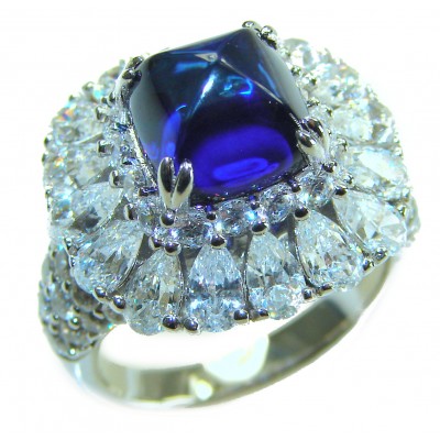Born to Glam 5.2 carat natural Tanzanite .925 Sterling Silver Perfectly handcrafted Ring s. 7 1/4