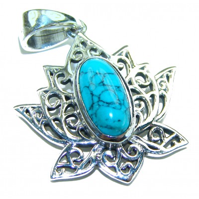 Arizona Beauty Natural Natural Turquoise .925 Sterling Silver handmade pendant