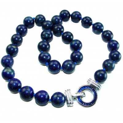 Boho Style 105.2 grams Lapis Lazuli .925 Sterling Silver handmade necklace