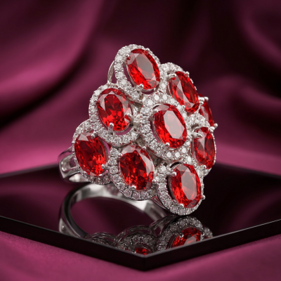 Exotic Beauty oval cut 17.5 carat Volcanic Helenite .925 Sterling Silver handmade Ring s. 8