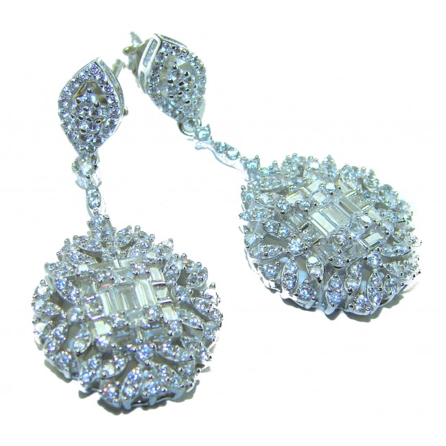Art Deco - Luxurious natural 12.5 carat White Topaz .925 Sterling Silver Perfectly handcrafted Earrings