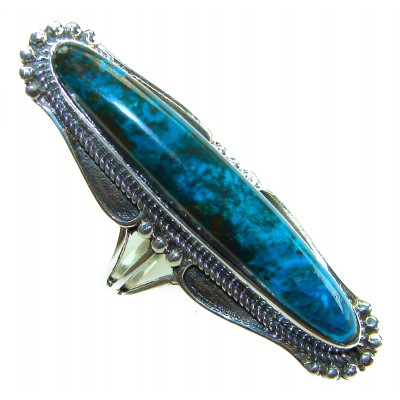 Rare authentic Turquoise .925 Sterling Silver handcrafted Large ring; s. 6