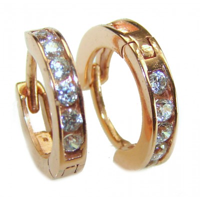 0.5 carat Cute .925 Sterling Silver dipped in Rose Gold handmade Hoop Earrings